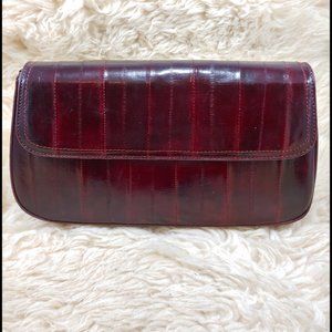 MODA SPANA Eel Skin Clutch/Purse, Wine